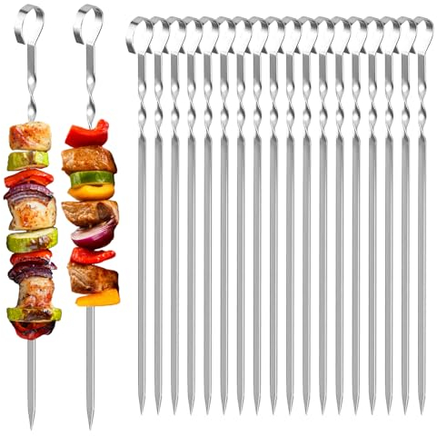 20 Pezzi Spiedini Per Barbecue,Spiedini Spiedini Acciaio,Spiedini Bbq,Inossidabile Spiedini,Spiedini Acciaio Inox Per Barbecue,Spiedini Per Kebab,Acciaio Inox Spiedi Piatti