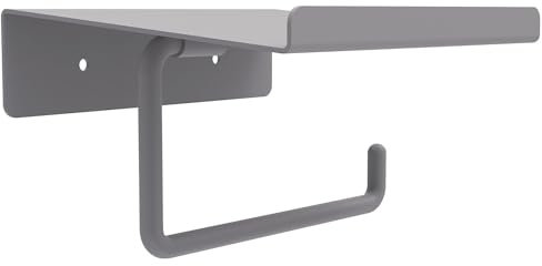 Box & Beyond Porte Papier Toilette, Support Papier Toilette Mural, Porte Rouleau Toilette, Granit, Gris, 14 x 6,2 x 12cm