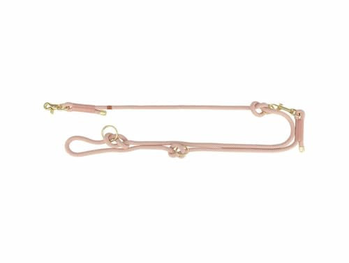 TRIXIE V-Leine Soft Rope, L-XL, 2 m/6 mm, rosa - verstellbare Hundeleine für große Hunde aus gewebtem Tau, 3-Fach längenverstellbar - 1985307