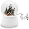 Schneekugel Weihnachten Christbaum schmücken | Sockel weiß nostalgisch | mit Spieluhr | Schüttelkugel Weihnachtsdekoration | B: 10 cm H: 13 cm | 20271