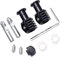 Daaxing Kit di fissaggio per WC, kit di bulloni di fissaggio universali per WC sospeso a parete, cerniere di fissaggio superiori in acciaio inox, viti per coperchio, facile da usare (nero)