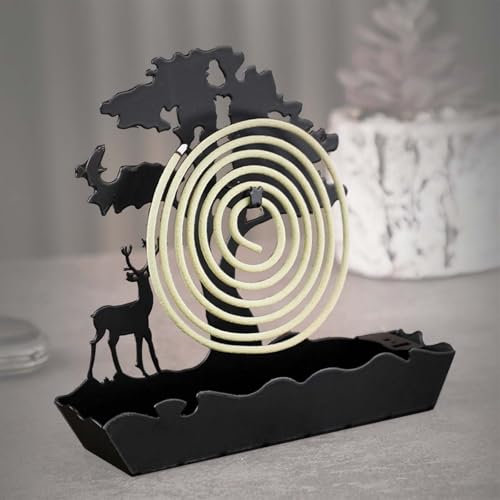 TREABEAR Support Bobine Anti Moustique Forme d'Élan Et d'arbre, Support Spirale Anti Moustique, Porte Spirale Anti Moustique, Support Anti Moustique Spirale, Support Spirale Anti Moustique Exterieur