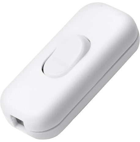 1 Stück Schnurzwischenschalter,Kabelschalter 2 Polig,Zwischenschalter,Stromschalter,Schnurschalter,Lampenschalter,Schalter Lampe Anschlusskabel Kleingeräte oder Lampen 250 V, 6 A- Weiß