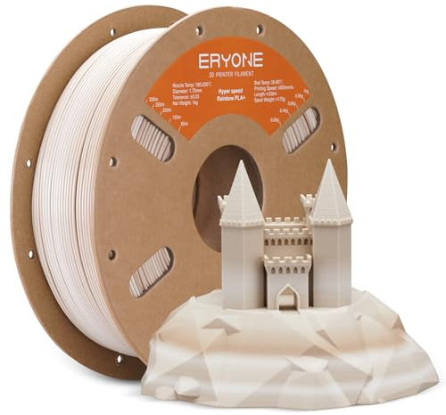 ERYONE PLA Filament 1.75 mm, 3D Drucker Filament PLA, Maßgenauigkeit +/- 0,03 mm 1 kg/Spule, Rock Rainbow