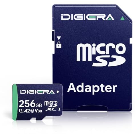 Carte mémoire microSDXC UHS-I CT100 256 Go avec Adaptateur – Jusqu’à 100 Mo/s, C10, U3, V30, Full HD, A2, pour Smartphones, tablettes, appareils Photo, Consoles de Jeu et Drones (1 Carte)