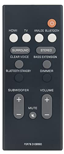 FSR78 ZV28960 Mando Remoto sustituido Compatible con Yamaha Soundbar YAS-CU207 YAS-106 YAS-207 NS-WSW42 ATS-1060 YAS-107 ATS-1070 ATS-2070