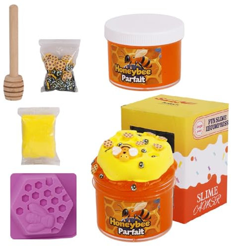 BOSSETY Schleim Set,Bienenbutterschlamm Kristallschlamm,Slime Fluffy, Sensorisches Schleim Spielzeug und EIN Halloween-Geburtstagsgeschenk für Mädchen und Jungen im Alter von 8–12 Jahren