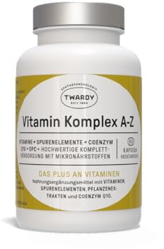 Astrid Twardy Vitamin Komplex A-Z Kapseln – Multivitaminpräparat mit Vitaminen, Mineralstoffen & Spurenelementen – Für Energie, Immunsystem & Zellschutz – 60 Kapseln