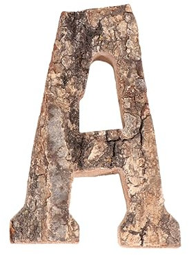 Gadpiparty 1Pc Natural Tree Bark Letter A Ornament Vintage Wooden Decoration for DIY Crafts Letters Decor for Home Nursery Office for Special Occasions