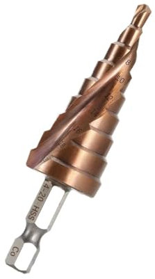 1/3 Stück M35 (4–12 mm, 4–20 mm, 4–32 mm) HSS-Co Stufen-Rillenbohrer, Titanbeschichtung, Lochschneider for Holz und Metall, Kernbohrer(4-20mm)