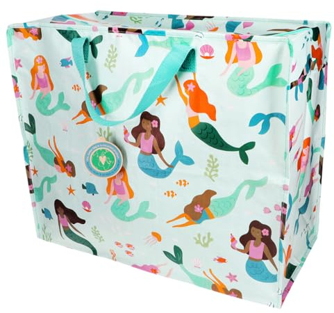 Rex London - Jumbo Storage Bag for Home Storage Strong & Durable - Mermaid | storage bags, moving bags, moving house essentials, clothes storage bag, garment tidy, house essentials, laundry bag