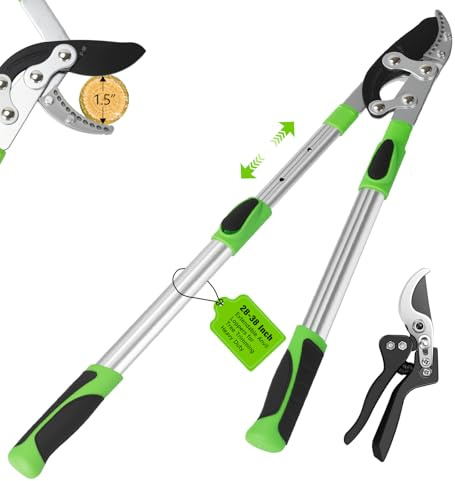 28-38 Extendable Loppers & Pruning Shears Set, SK5 Compound Action 2 Cut