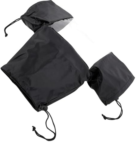 Amosfun Dslr Rain Protector Camera Rain Gear Protector with Adjustable Sleeves Black Fabric Cover for Photography Enthusiasts and Families