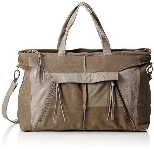PIECES Damen Pclilja Leather Weekend Bag 17079620 Schultertasche, Grau (Elephant Skin)