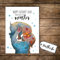 ilka parey wandtattoo-welt® A6 Postkarte Vatertag Print Monster mit Punkten und Spruch happy father's day from your little monster pk109