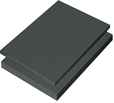 Platte aus Hart PVC Zuschnitt in | grau RAL 7011 | VERSCHIEDENE STÄRKEN | TOP QUALITÄT | (100 x 49cm, 10mm Dunkelgrau)