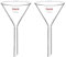 StonyLab 2 Paquetes Embudo de Vidrio de Borosilicato de Embudo de Vidrio Glass Funnel, Tallo Corto 100 mm de Diámetro, 100 mm de Longitud Del Vástago