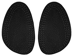 Kaps Halfled Einlegesohlen halb – 2x Leder & Latex Halbsohle – halbe Einlegesohlen, unauffällig und feuchtigkeitsabsorbierend – gegen Reibung & Blasen in Heels (37-38 EUR Schwarz)