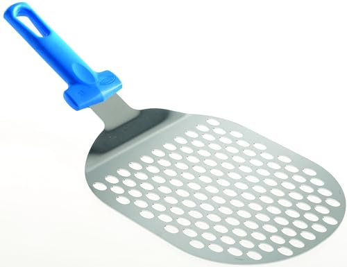Gi.Metal Pala ovalada de acero inoxidable 17,5x21 cm, perforada, con mango no recambiable AC-STP81F