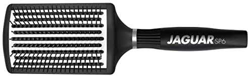 JAGUAR SP-6 THERMO - Haarbürste - Schwarz - Oval - Nylon - Sanft zu Haar und Kopfhaut - Edles Design - Professionelle Haarstylisten und Haarpflege-Enthusiasten - Unisex