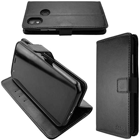 caseroxx Bookstyle Handytasche für Cat S52 in schwarz – Klapphülle aus Kunstleder mit Kreditkartenfächern, Magnetverschluss, Standfunktion & Rundumschutz für Display und Gehäuse