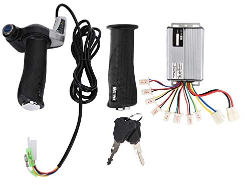 VGEBY Motor Brushed Speed Controller Kit 1000W 36V/48V Elektromotor Scooter Control Set Batterieanzeige Gasdrehgriff mit Schloss(36V)