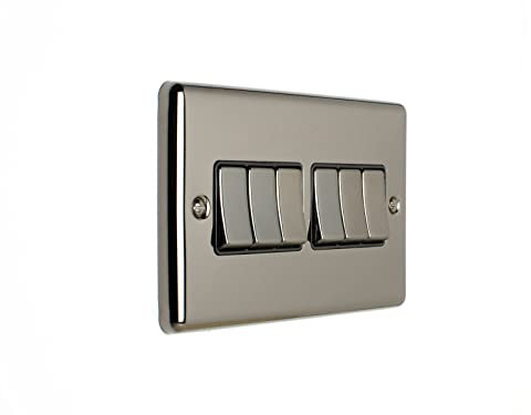 EUROLITE Enhance Black Nickel 6 Gang 10 AMP 2 Way Light Switch EN6SW BNB