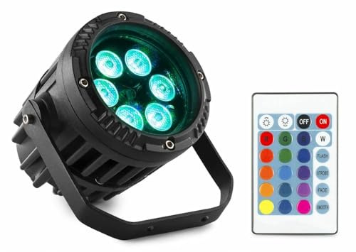 BeamZ PRO BWA63 - PAR Strahler - LED Effektstrahler - 6x3 Watt Outdoor LED PAR Strahler - IP65 wasserdicht - Bühnenbeleuchtung mit Aluminiumgehäuse - Discolicht Partylicht - Gartenbeleuchtung