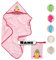 Baby Kapuzenhandtuch Set mit Waschlappen | Baby Handtuch Kapuzenbadetuch 75 x 75 cm | personalisiert mit Name | Baby Badetuch Bestickt mit Namen | Jungen Mädchen (Rosa Eule)
