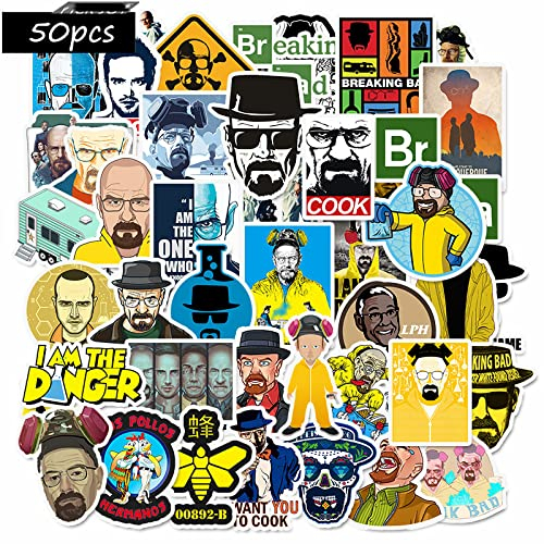 50 Stück Breaking Bad Aufkleber Laptop Telefon Gitarre Skateboard Notebook Motorrad Fahrrad Vinyl Stickers Wasserdicht Ästhetisch Horrorfilm Aufkleber für Jugendliche Kinder Erwachsene