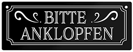 Bitte anklopfen Metallschild in Retro Optik Schild für die Zimmertür Blechschild für die WG