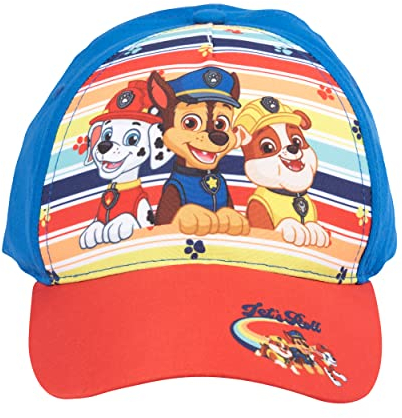 Paw Patrol Kappe für Kinder - Let's roll Cap Basecap Baseballkappe verstellbar Blau/Rot
