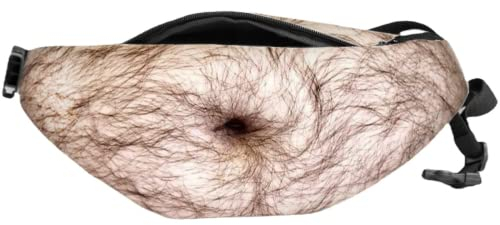 Bauch Gürteltasche - Bierbauch Bauchtasche wasserdichte Reißverschlusstasche Biergürtel (Haariger Bauch)