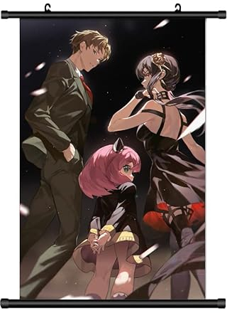 KARMA-X Großes 60x90CM Spy X Familie Kakemono Rollbild | Anime Manga Stoffposter Wallscroll Poster | Wanddeko Geschenk |