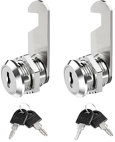 2 Pezzi Serratura per Cassetta Postale 16mm, 16mm Serrature a Camma, Blocco Della Cassetta Postale, con Chiave, Lega Zinco, per Cassette Postali, Porte Armadio, Mobili (Argento)