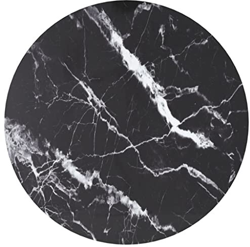 WIFESE Plateau de table rond - Plateau en verre trempé - Diamètre 70 x 0,8 cm - Verre trempé aspect marbre