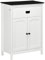 kleankin Armario Auxiliar de Baño Mueble de Baño Auxiliar con 1 Cajón 2 Puertas y Estante Ajustable para Lavabo Ducha Estilo Moderno 60x30x80 cm Blanco