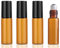 4X 5ml Leer Glas Roll-on Flaschen mit Edelstahl-Roller, Braune Roll On Flasche Leer, Ätherische Öle Roller Flaschen,für Ätherische Öle,Parfüm Aromatherapie