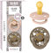 BIBS Colour Liberty Schnuller 2er-Pack, BPA-frei, Kirschform Nippel. Naturkautschuk/Latex, Hergestellt in Dänemark, Größe 2 (6-18 Monate), Capel Blush