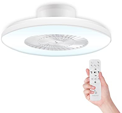 BEPER P206VEN650 Ventilatore da Soffitto con Luce e Telecomando, 60 cm - Lampadario Ventilatore con Luce LED a 3 Colori, Timer, Modalità Notturna Silenziosa