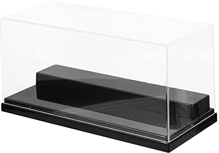 TOPBATHY Transparente Doppelschichtige Kunststoff Vitrine mit Schwarzer Basis Aufbewahrungsbox für Sammelobjekte für Ausstellungsschrank und Präsentationszwecke