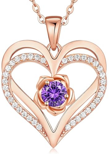 CDE Collana Donna Collana Cuore Argento 925 in Oro Rosa Gioielli Donna 2