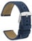 WOCCI 18mm Retro Leder Uhrenarmband für Herren und Damen, Ersatzarmband mit Silberne Schnalle (Blau)