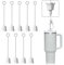 Neepanda 9Pcs Silicone Straw Covers for Stanley Yeti Tumbler Cup, Reusable Drinking Straw Cap Easy to Clean, Dust-Proof Flower Straw Topper Compatible for 6-10m/0.23-0.4inch Straws(White)