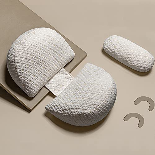 GKXLH Pregnancy Pillow - Pregnancy Pillows for Sleeping Support for Back, Hips, Legs, Soft Maternity Pillow for Pregnant Women Detachable and Adjustable Double Wedge with Cover (White, Small)