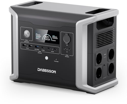 Dabbsson Centrale elettrica portatile DBS1300, batteria LiFePO4 a stato semisolido EV 1330Wh, Max 9400Wh, 4 prese AC da 1200W, Generatore solare per campeggio, backup domestico, emergenza, camper