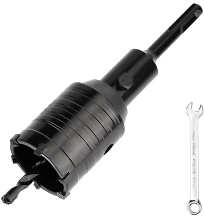 hsawbit 52mm Concrete Hole Cutter Core Drill Bit with 110mm SDS Plus Shank Connecting Rod, Masonry Hole Saw Tungsten Carbide Teeth for Concrete Cement Brick Wall Stone