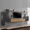 Paris Prix Ensemble Meuble TV Switch Lamel I 330cm Naturel & Gris