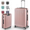 Easy Move ABS Hartschalenkoffer - Ergonomisch & Sicher - Großer Trolley Koffer mit 360° Rädern, Zahlen-Schloss - Rollkoffer, Reisekoffer Groß (Rose Gold, 74cm)