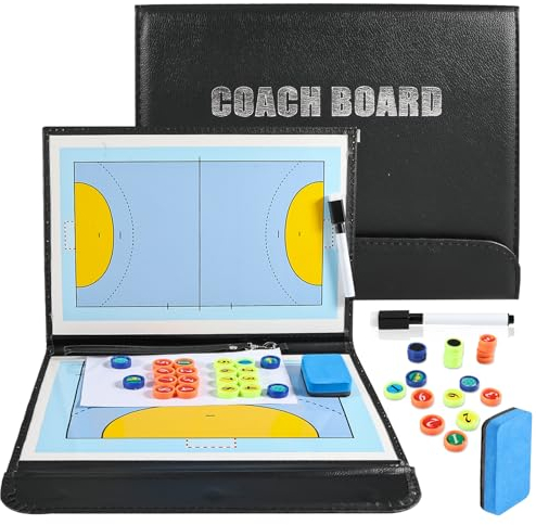 Silkwish Taktiktafel Handball, Handball Zubehör, Taktikboard Handball mit Marker Stift, Magneten, Handball Trainer Taktikbrett für die Schulung oder Spielanalyse
